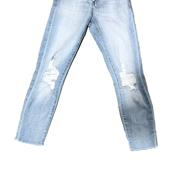 L’AGENCE Skinny Jeans Women’s Size 24 Light Wash Distressed Raw Hem Soft Chic - Picture 4 of 9